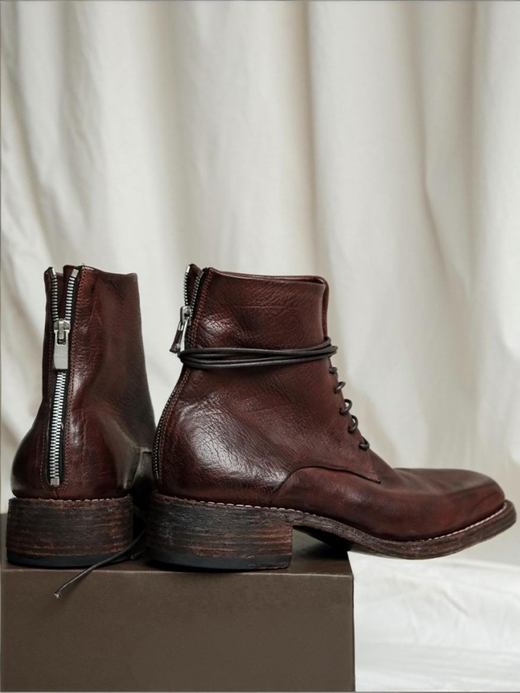 Retro Fashion Male Zipper Genu - Men'S Shoes To Increase Height のレビューと価格