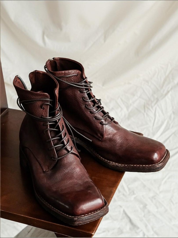 Retro Fashion Male Zipper Genu - Men'S Shoes To Increase Height のレビューと価格
