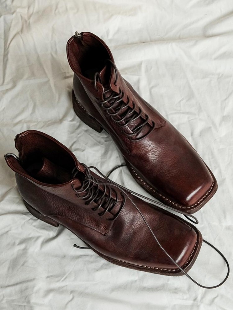 Retro Fashion Male Zipper Genu - Men'S Shoes To Increase Height のレビューと価格