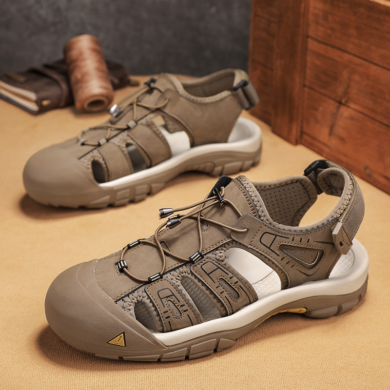 Men's Handmade Simple Sandals, - Men'S Shoes With Velcro のレビューと価格