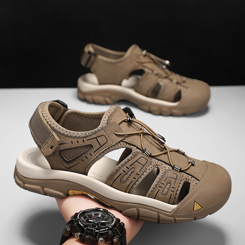 Men's Handmade Simple Sandals, - Men'S Shoes With Velcro のレビューと価格