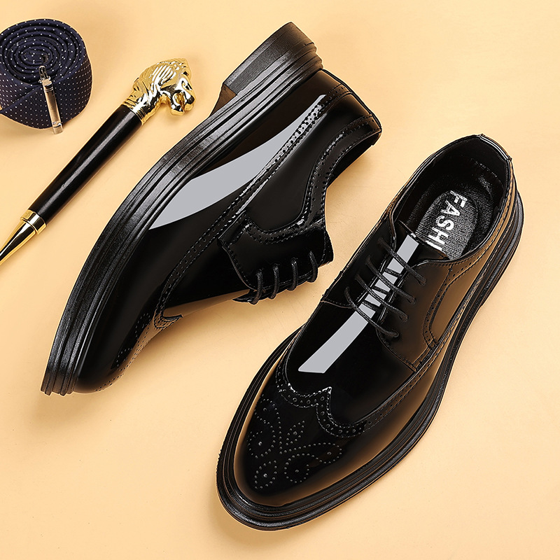 Men's Patent Leather Brogue Dr - Men Shoes Oxford のレビューと価格