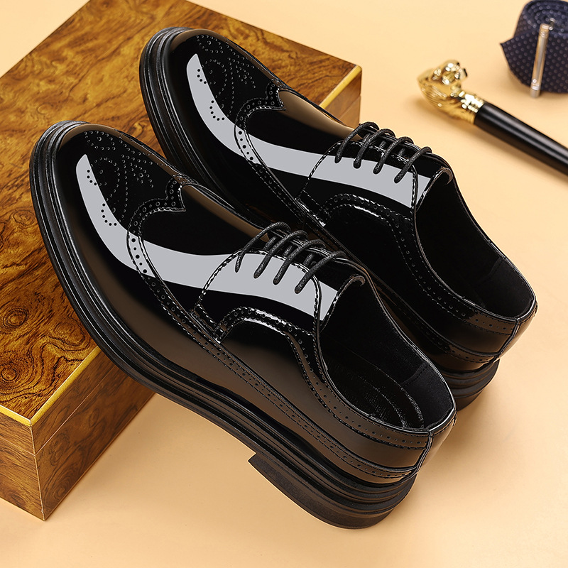 Men's Patent Leather Brogue Dr - Men Shoes Oxford のレビューと価格