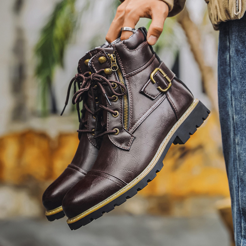 Fashion Men Leather Boots Meta - Men Shoes Oxford のレビューと価格