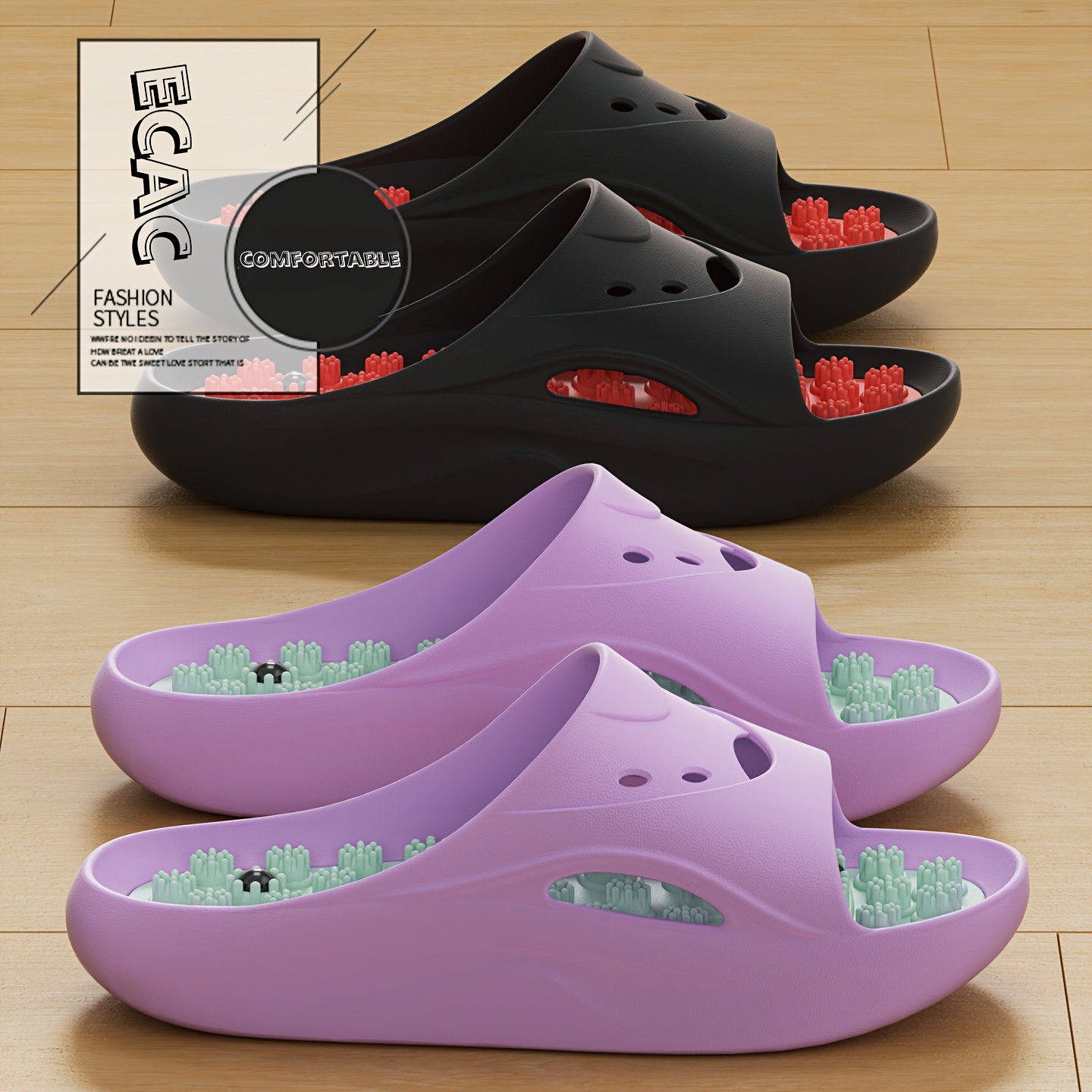 Women Men EVA Massage Slippers - Men'S Shoes With Platform のレビューと価格