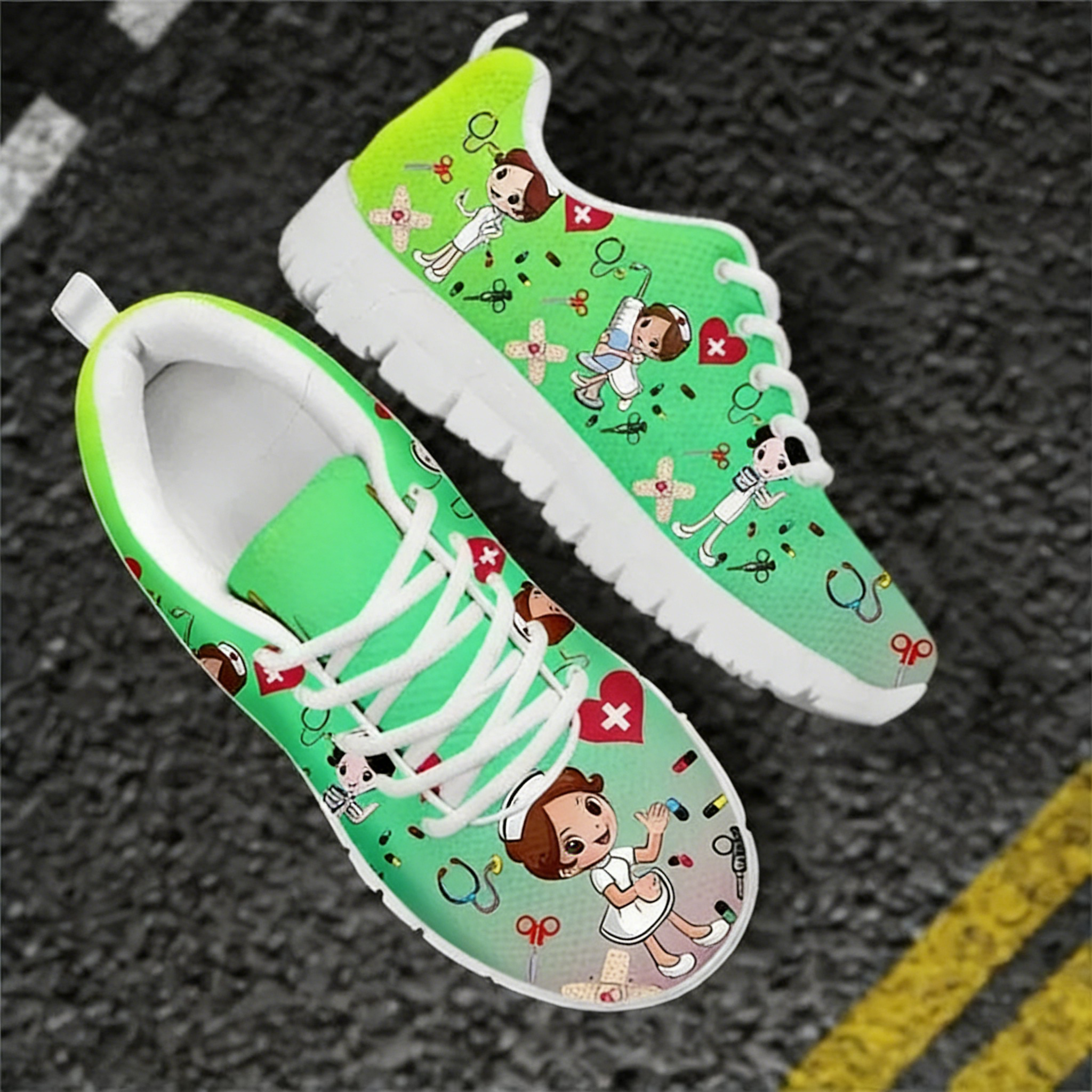 Colorful Cartoon Nurse Sneaker - Men Shoes Name のレビューと価格