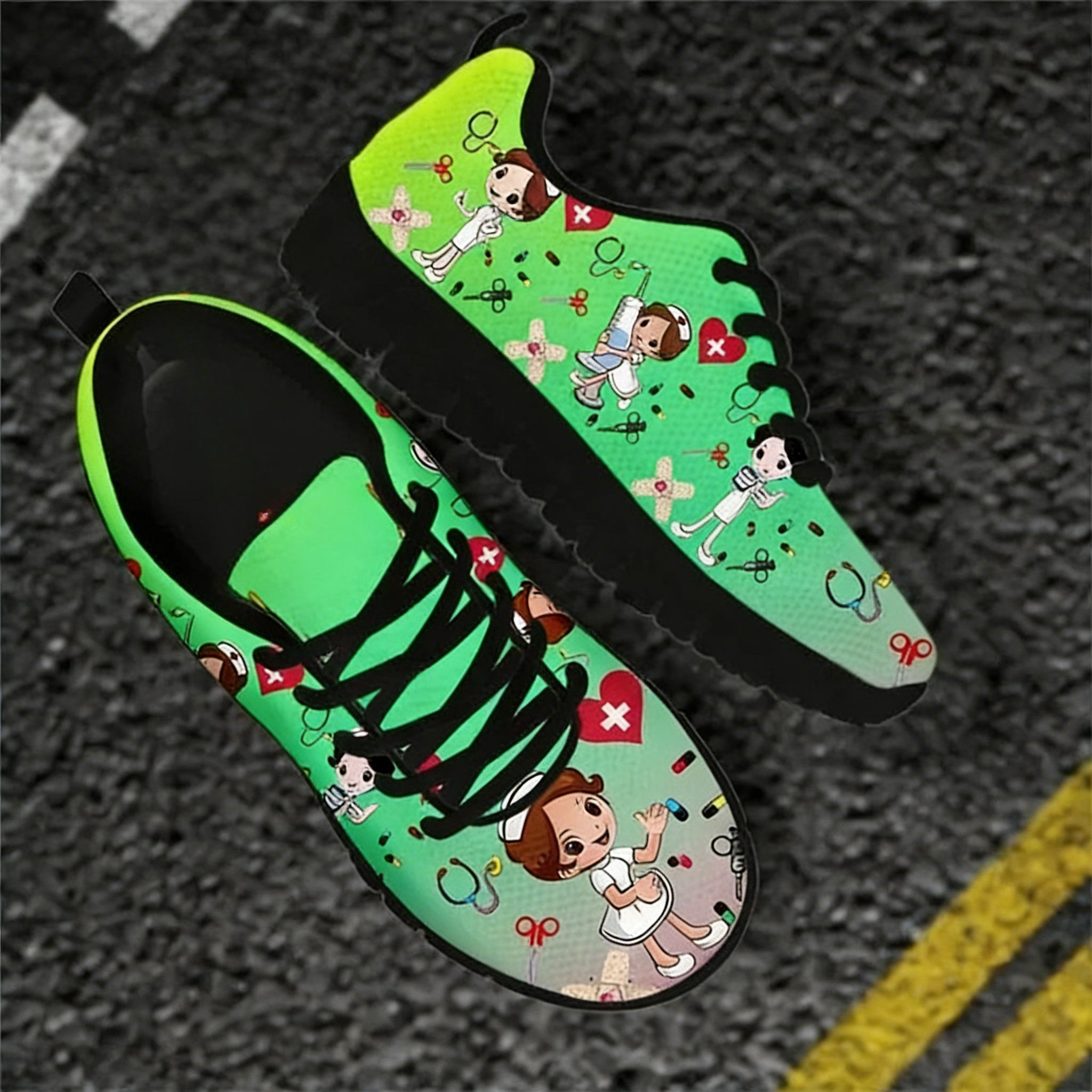Colorful Cartoon Nurse Sneaker - Men Shoes Name のレビューと価格