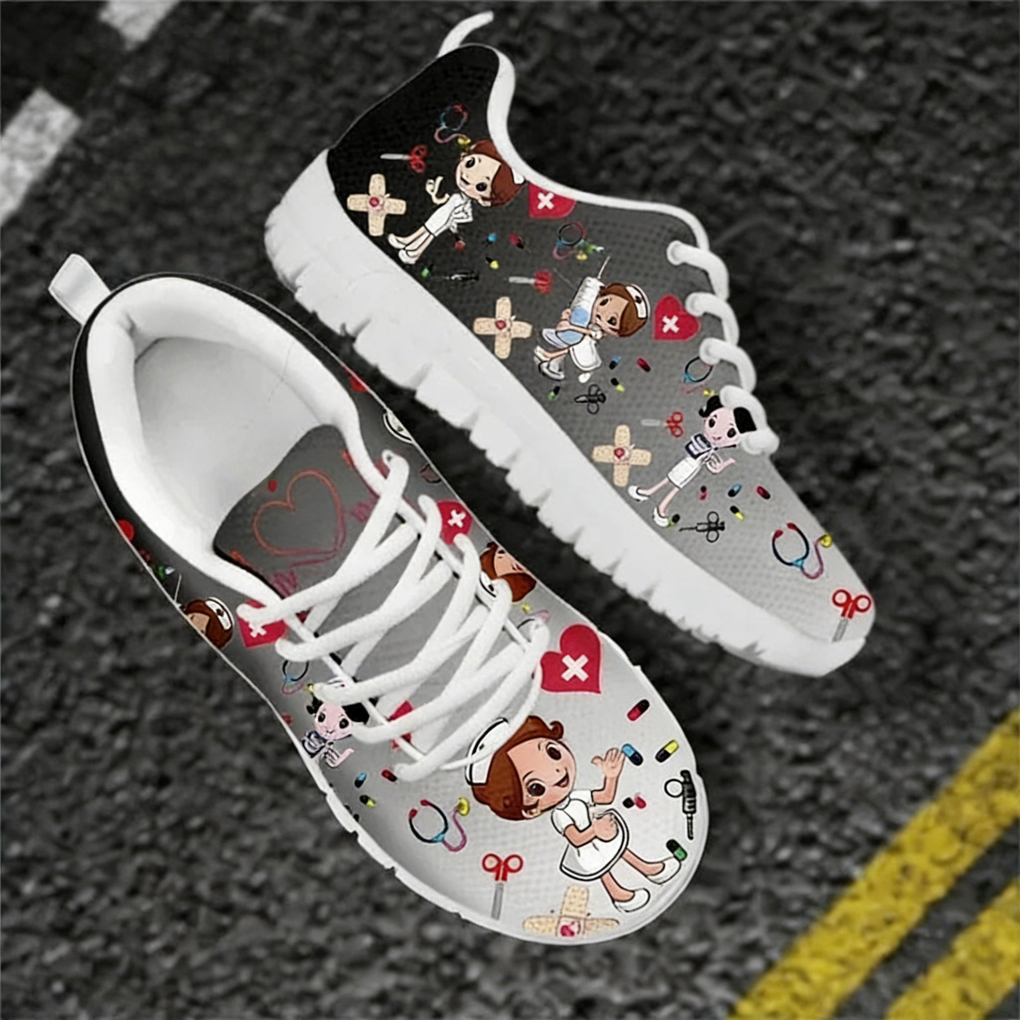 Colorful Cartoon Nurse Sneaker - Men Shoes Name のレビューと価格