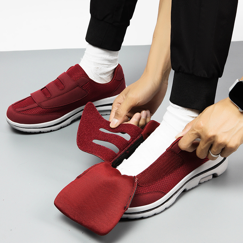 Wide Toe Sneakers For Fat Foot - Men'S Shoes With Velcro のレビューと価格