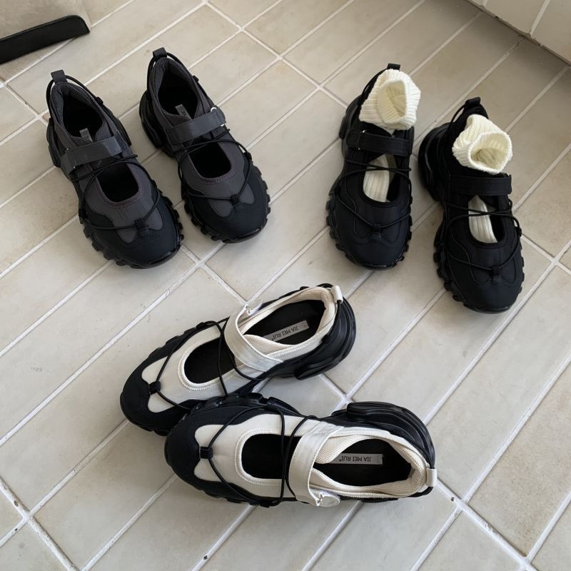 Sporty Chunky Platform Mary Ja - Men'S Shoes With Velcro のレビューと価格