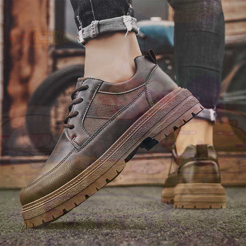Dark Natural Leather Fashion T - Men'S Shoes Good For Flat Feet のレビューと価格