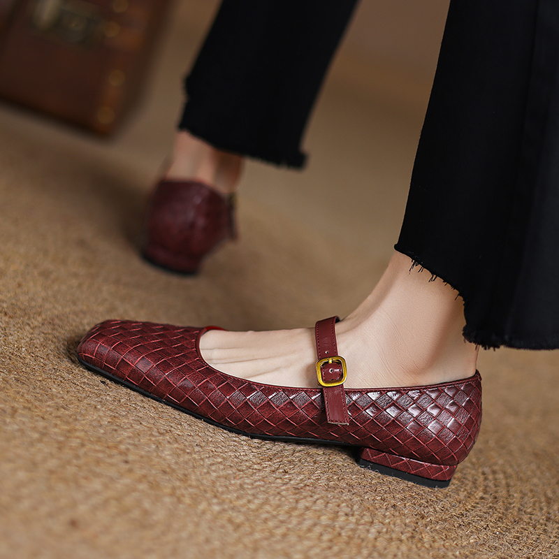 Woven Flat Bottom Mary Jane Wo - Men Shoes Men のレビューと価格