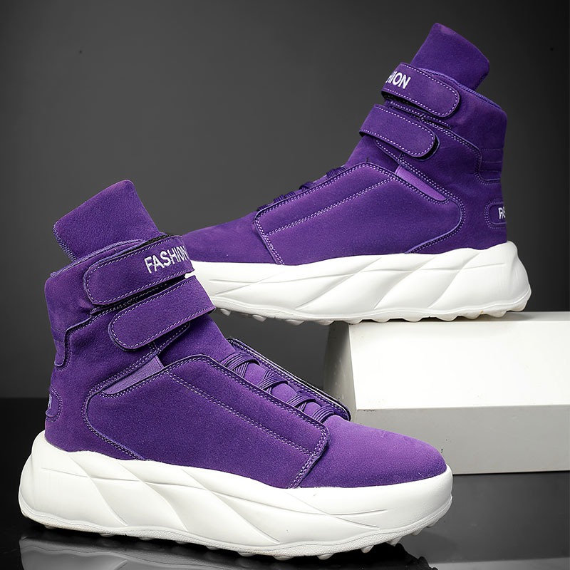 2026 Purple High Top Sneakers  - Men Shoes Velcro のレビューと価格