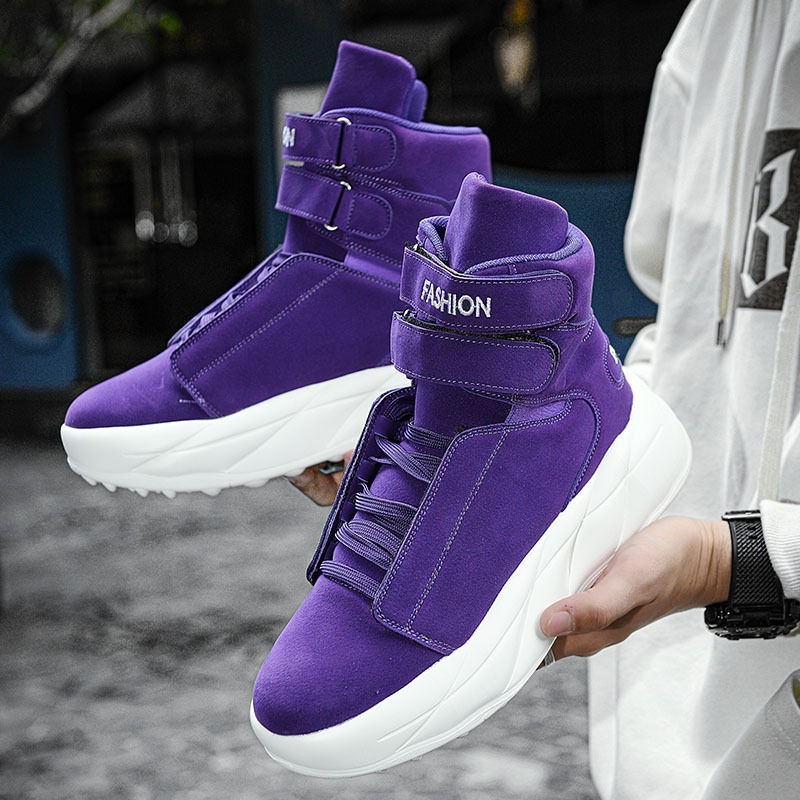 2026 Purple High Top Sneakers  - Men Shoes Velcro のレビューと価格