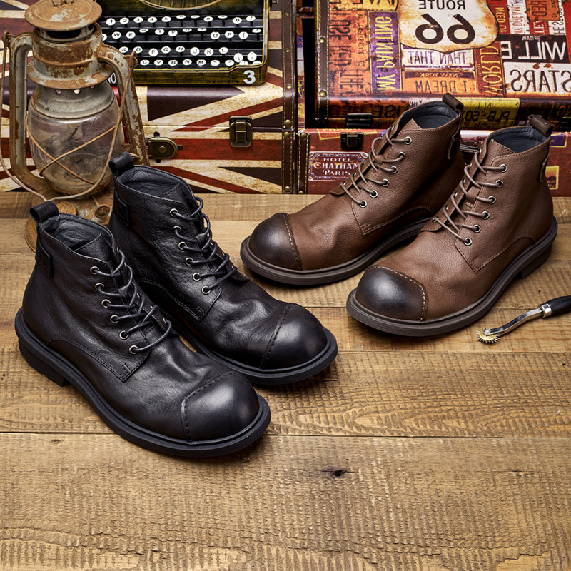 Big-headed Men's Retro Work Bo - Men Shoes Oxford のレビューと価格