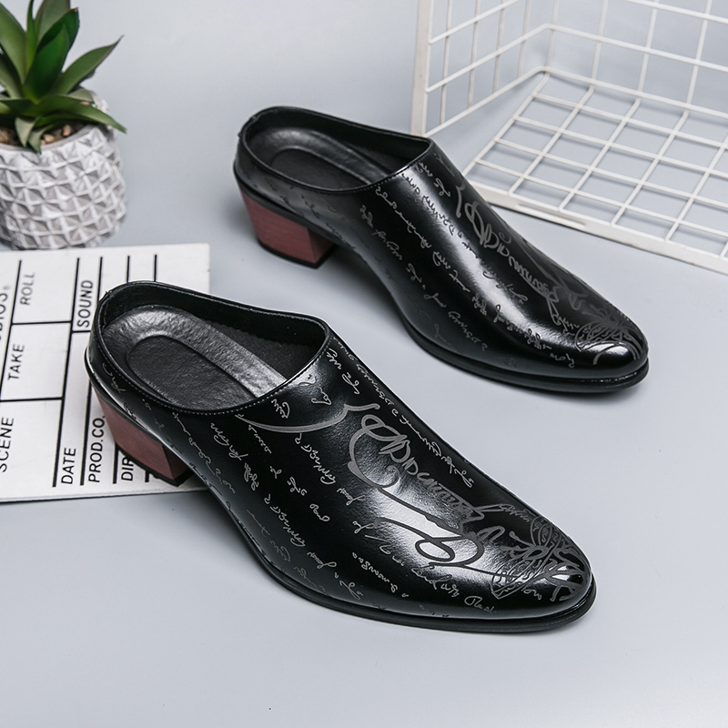 Men Brown Leather Mules Slippe - Men Shoes Office のレビューと価格