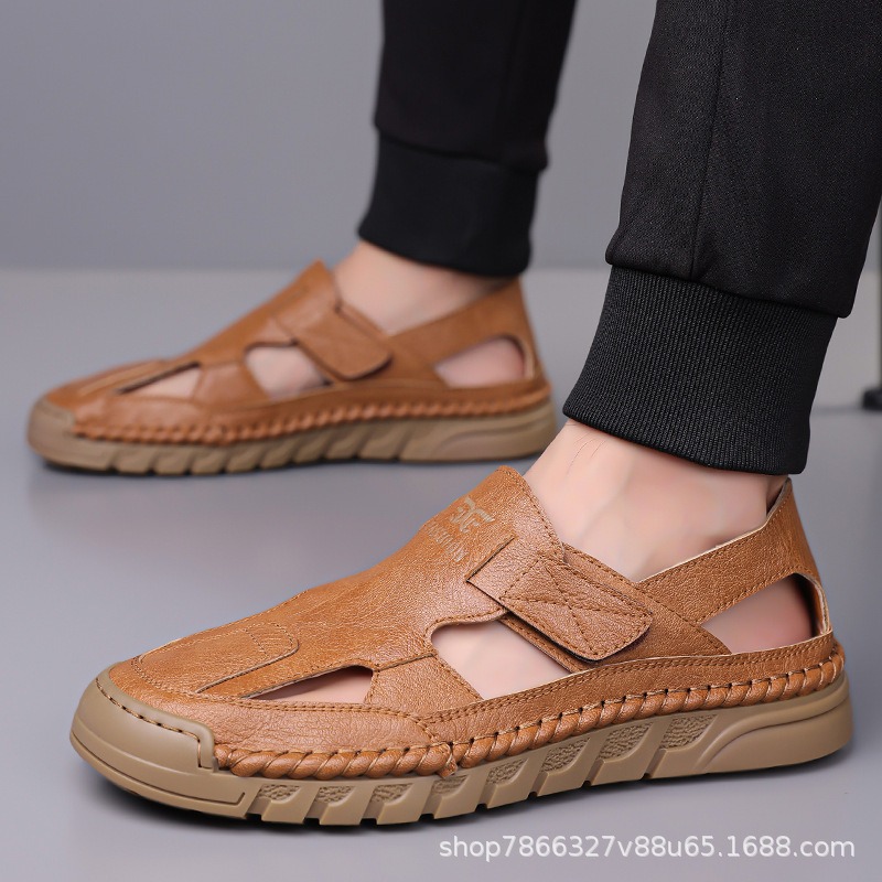 Hole shoes men's summer new ha - Men'S Shoes With Velcro のレビューと価格