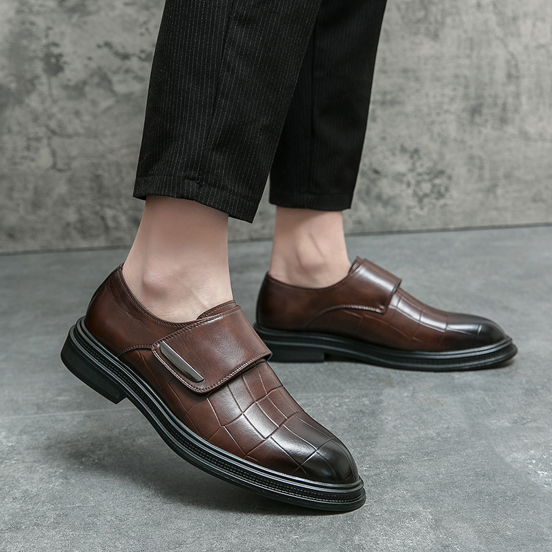 Men Business Dress Leather Sho - Men'S Shoes With Velcro のレビューと価格