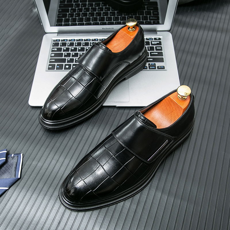 Men Business Dress Leather Sho - Men'S Shoes With Velcro のレビューと価格