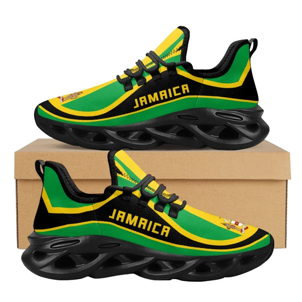 Jamaica Flag Pattern Lightweig - Men Shoes Name のレビューと価格