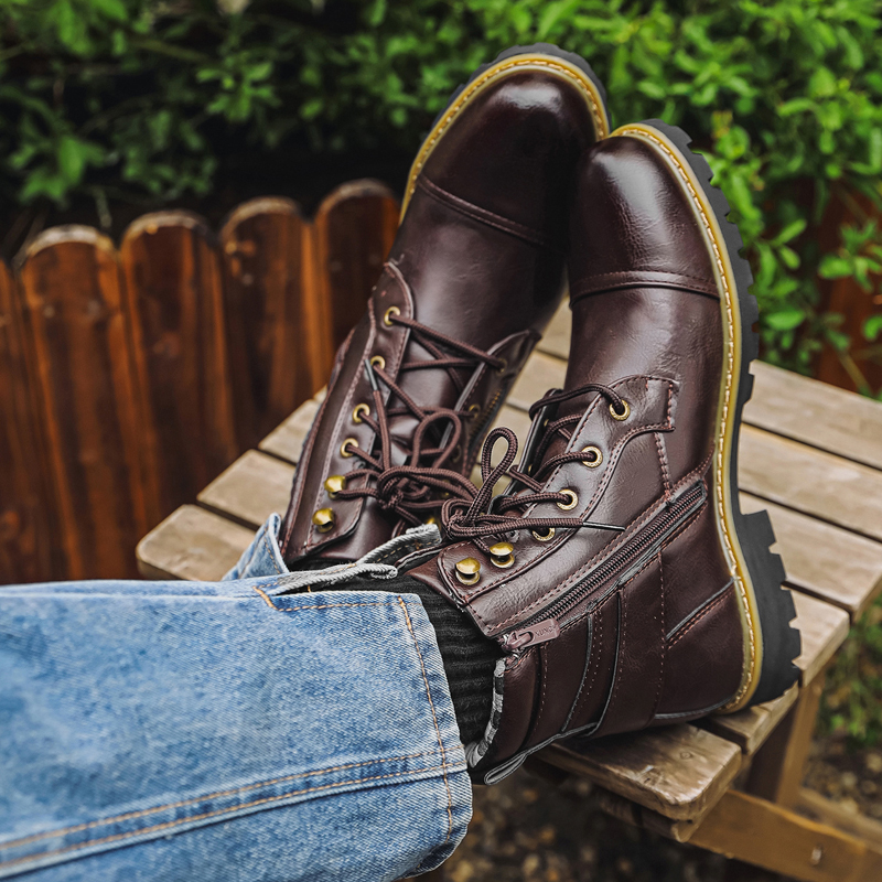 Quality Men Leather Boots Meta - Men Shoes Oxford のレビューと価格