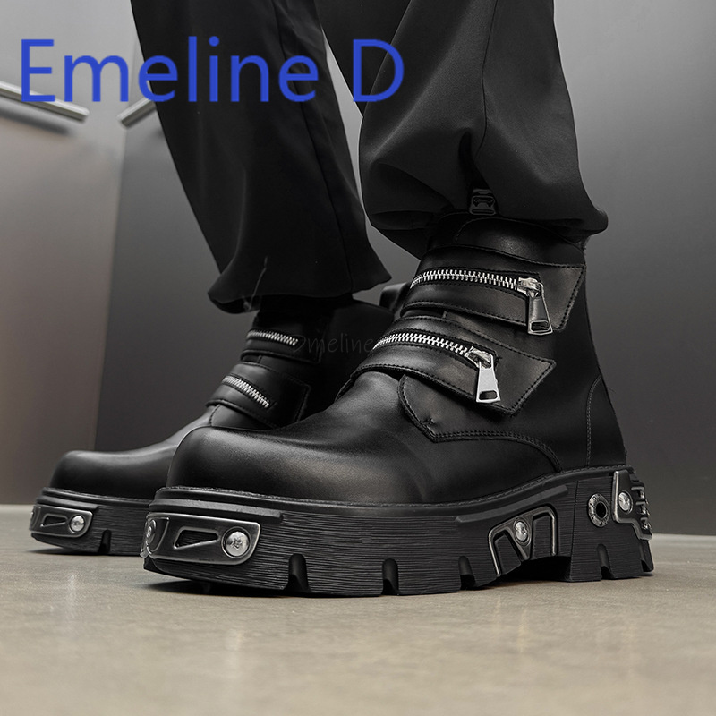 Dark Punk High Top Shoes Fashi - Men'S Shoes To Increase Height のレビューと価格