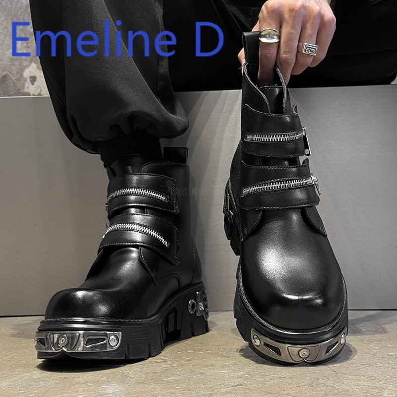 Dark Punk High Top Shoes Fashi - Men'S Shoes To Increase Height のレビューと価格