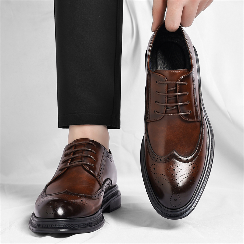 Men's Brogue Leather Shoes Fas - Men Shoes Uk のレビューと価格