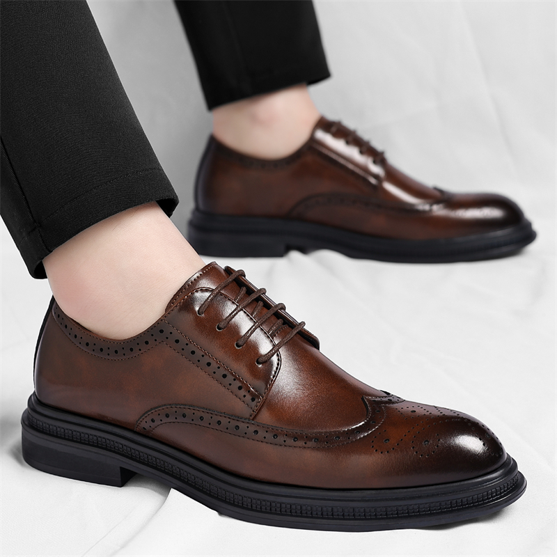 Men's Brogue Leather Shoes Fas - Men Shoes Uk のレビューと価格