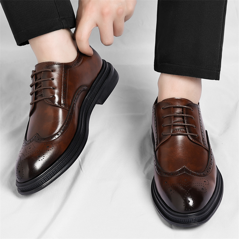 Men's Brogue Leather Shoes Fas - Men Shoes Uk のレビューと価格