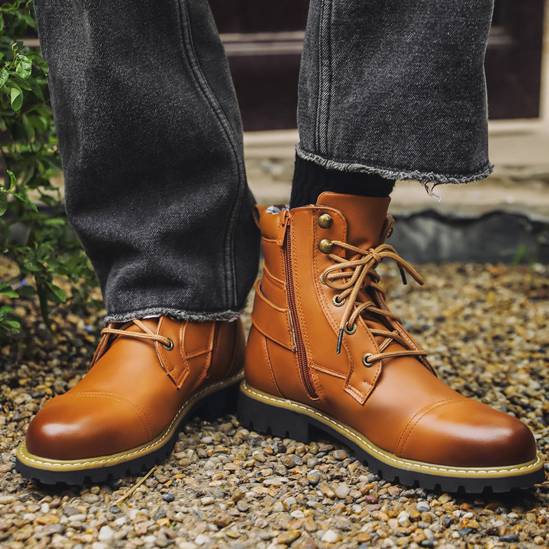 Autumn Winter Fashion Men Leat - Men Shoes Oxford のレビューと価格