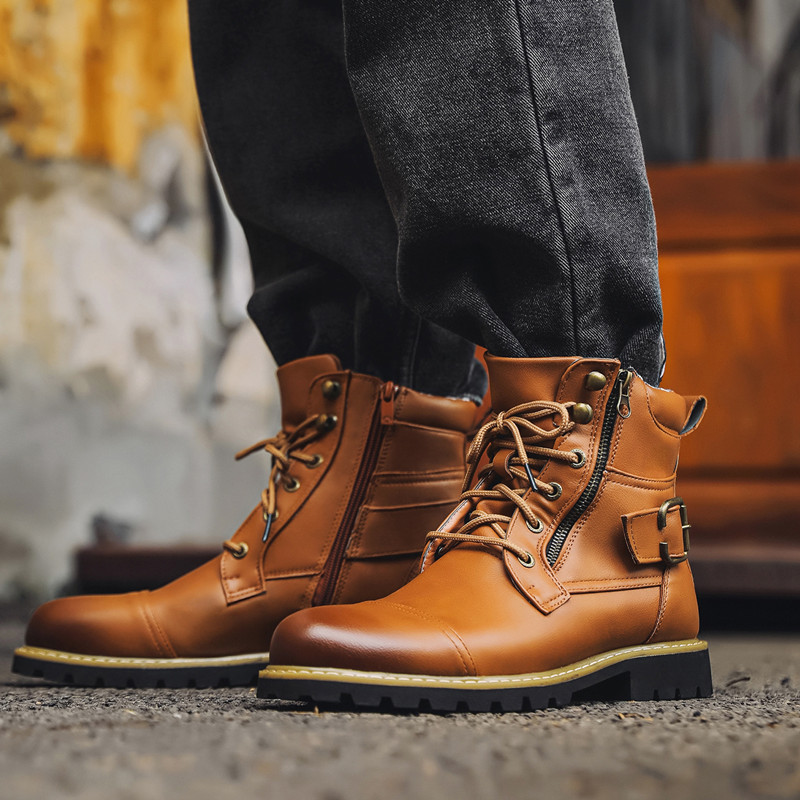 Autumn Winter Fashion Men Leat - Men Shoes Oxford のレビューと価格